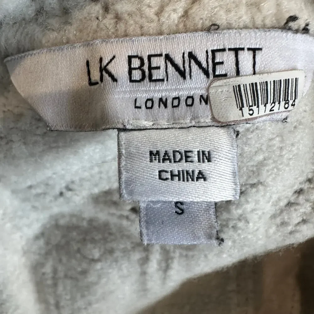L.K. Bennett White Polo Sweater SMALL Textured Romantic Cottage Designer $340 - Picture 9 of 10